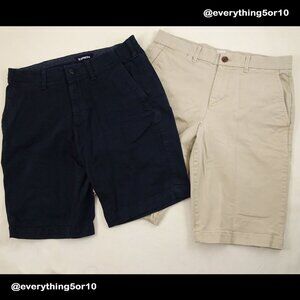 Lot 2 GAP and Express Mens shorts 29 Blue Khaki 10" and 12" inseams Uniform